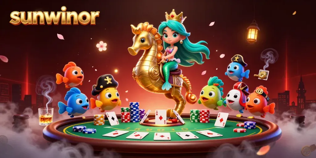 Experience thrilling gameplay with sunwinor's vibrant 3D casino scene featuring dynamic poker action.