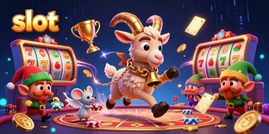Engage with thrilling slot action in a festive casino scene filled with fantasy elements.
