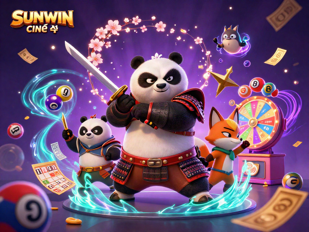 Experience the excitement of SUNWIN Chính thức with a dynamic 3D illustration showcasing vibrant gambling elements.